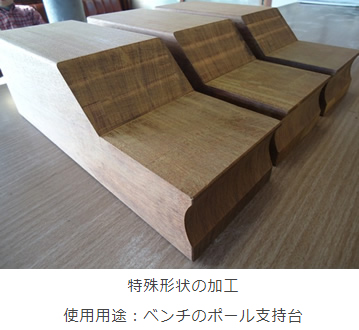 特殊形状の加工
使用用途：ベンチのポール支持台